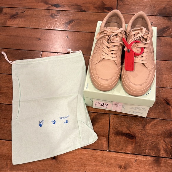 Off-White Low Vulcanized Calf Leather Sneakers in Sand - Picture 2 of 16